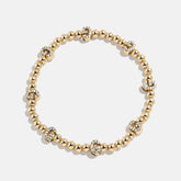 Gold/Pavé Repeating Initial Pisa Bracelet - G
