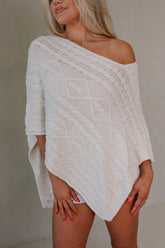 Bella Poncho Sweater-Natural