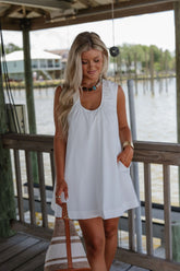 Della Swing Dress-White