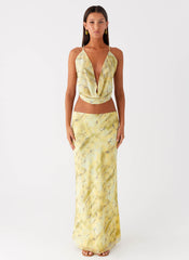 Kylo Cowl Top - Yellow Tie Dye
