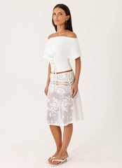Yanna Midi Skirt - White