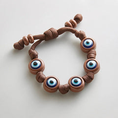 Knotty Good Eye Cord Bracelet - Chocolate Brown