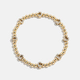 Gold/Pavé Repeating Initial Pisa Bracelet - C