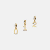 Gold Number Cluster Charm - 0