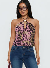 Santorini Crush Hardware Detail Top Pink Multi