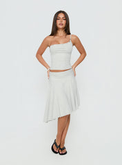 Mimmi Asymmetrical Midi Skirt Grey