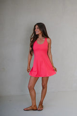 Rosie Athletic Dress-Flamingo