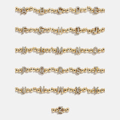Gold/Pavé Repeating Initial Pisa Bracelet - P