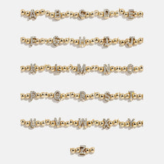Gold/Pavé Repeating Initial Pisa Bracelet - Y