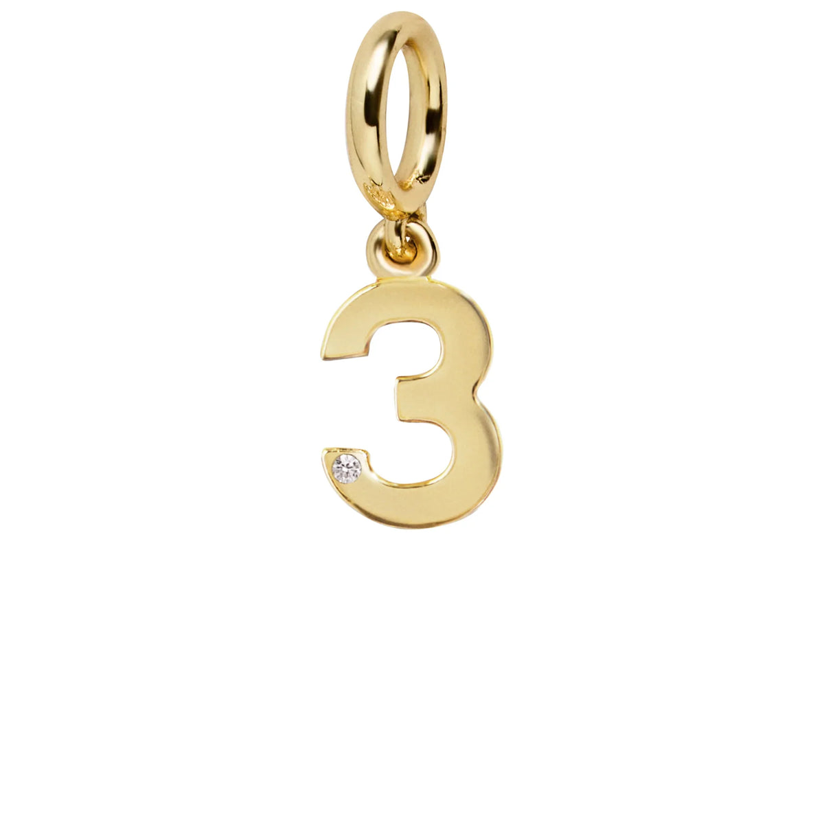 Gold Number Cluster Charm - 3