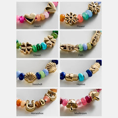 Happy Here Beaded Bracelet - Hamsa