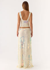 Erinah Sequin Maxi Skirt - Yellow