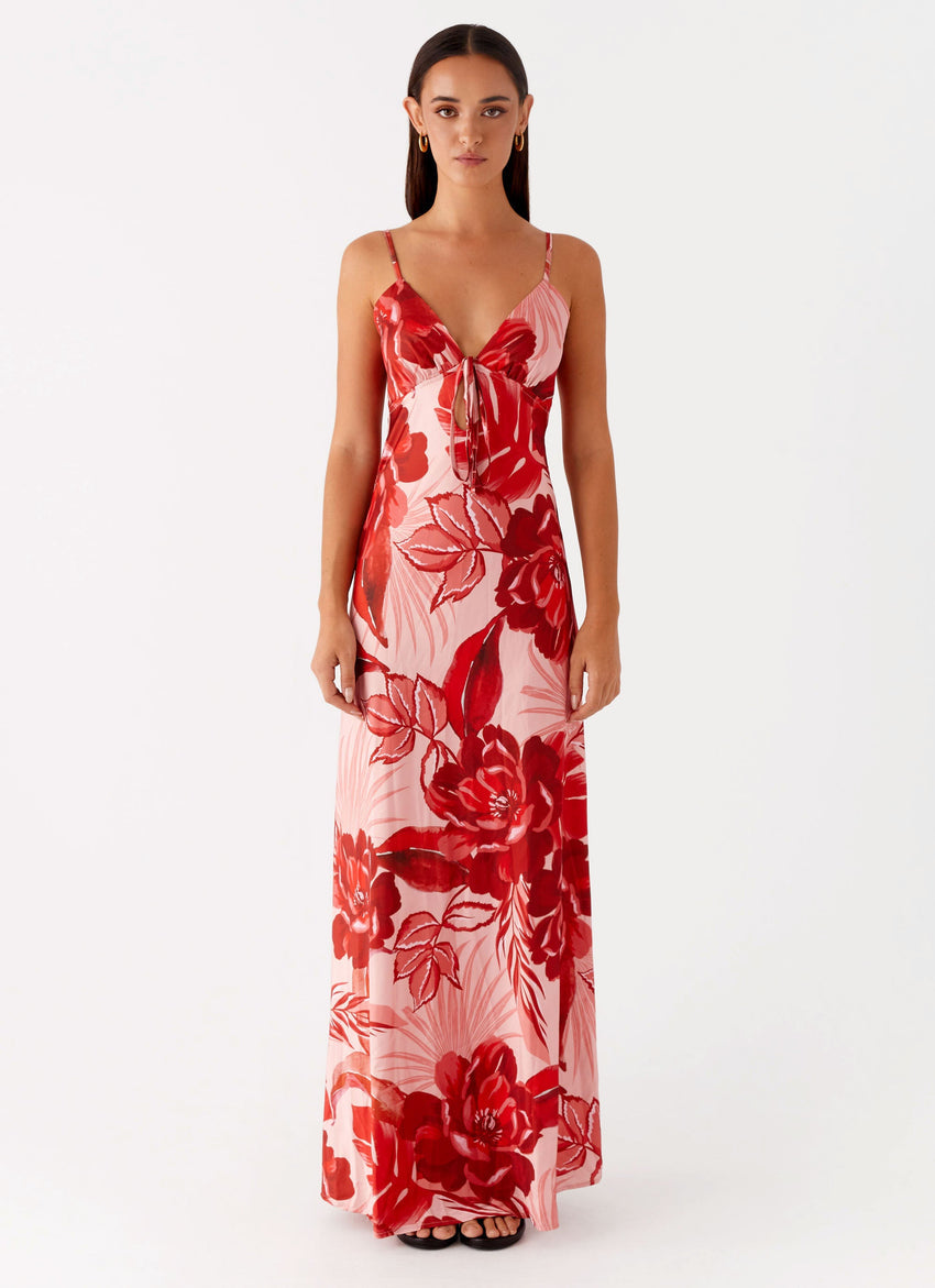 Flora Satin Maxi Dress