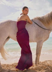 Verner Halter Maxi Dress - Plum