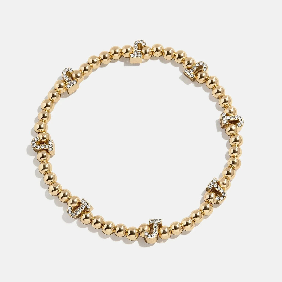 Gold/Pavé Repeating Initial Pisa Bracelet - J